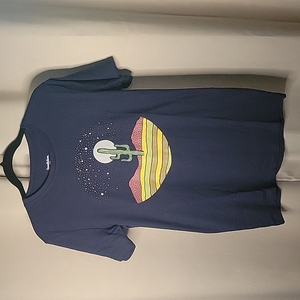 Goodfellow and Company Tshirt Short Sleeves Desert Night with Cactus Printed